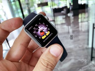 ขาย Apple Watch S1 สีเงิน 38mm สายยางน้ำเงิน มือสอง ราคาถูก