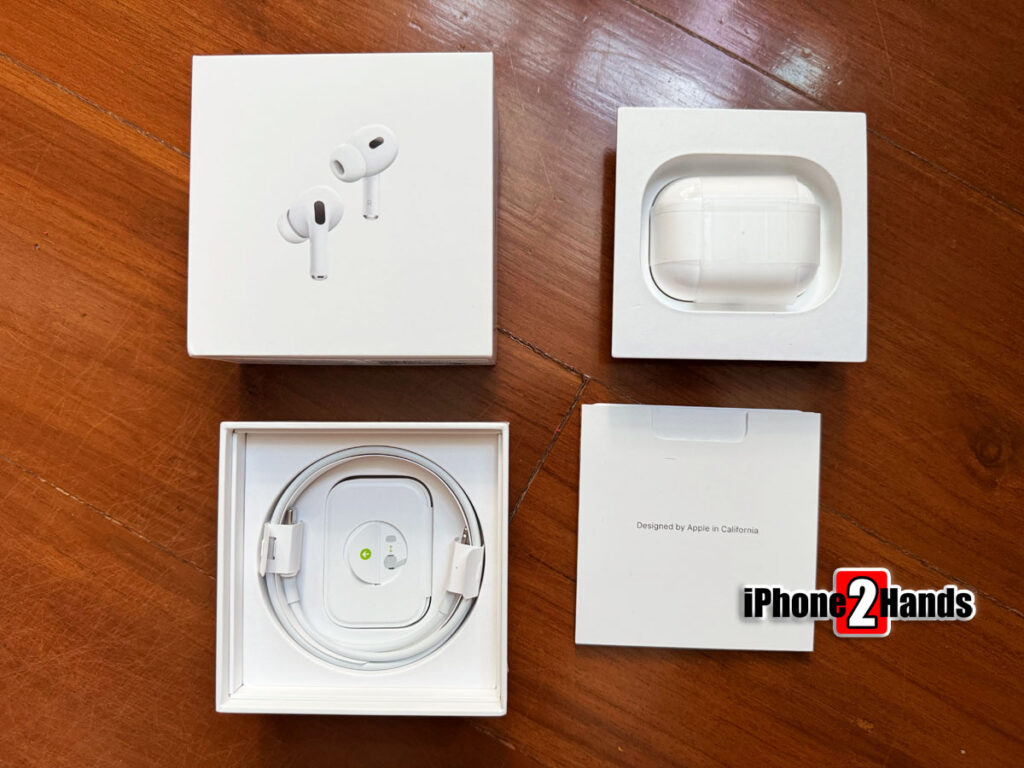 AirPods Pro 2 เครื่องศูนย์ไทย อุปกรณ์ครบกล่อง ประกันยาวๆ กันยายน 67 ราคาถูก